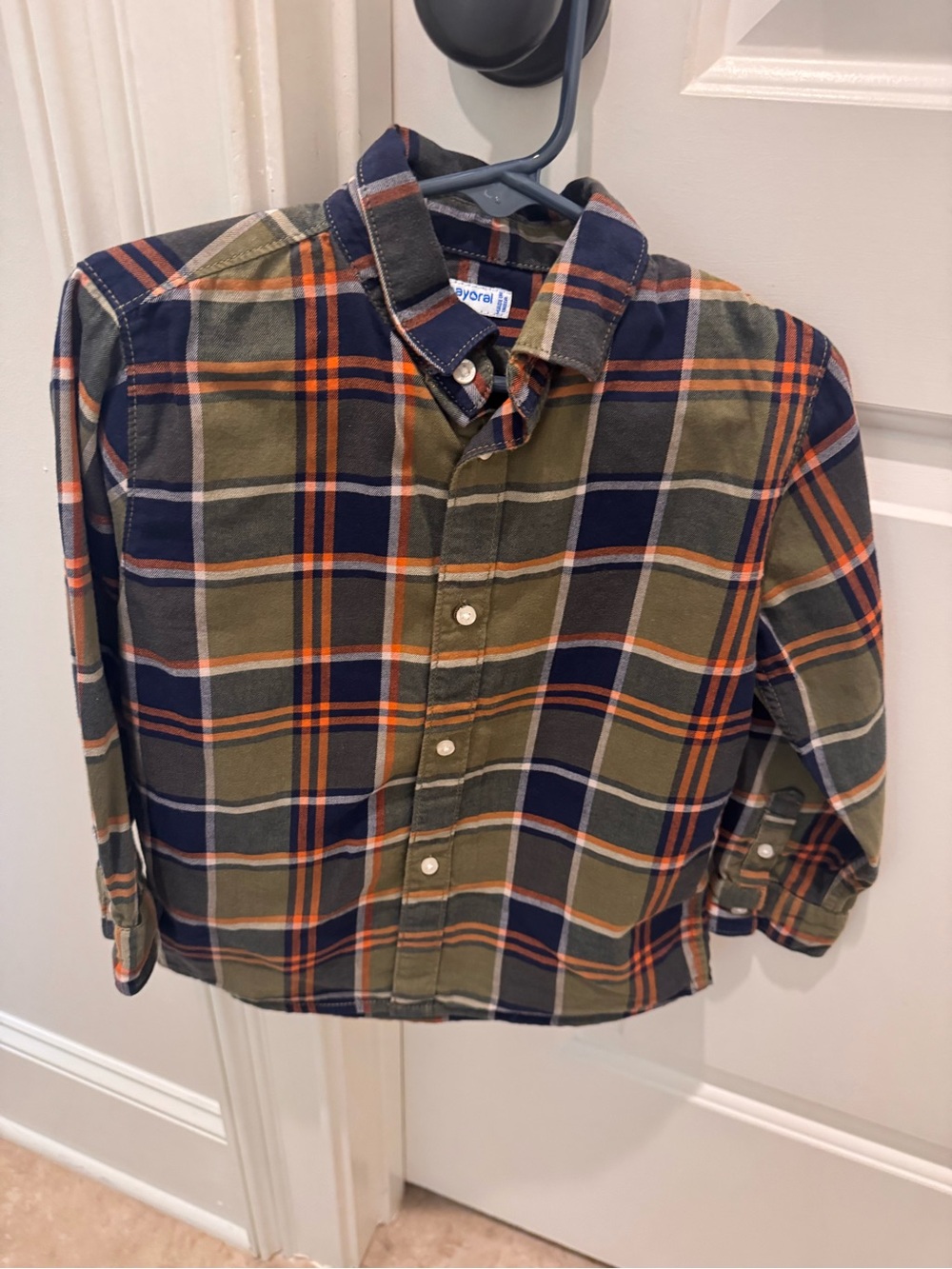 Boys multicolored long sleeve shirt by Mayoral. Size 3.